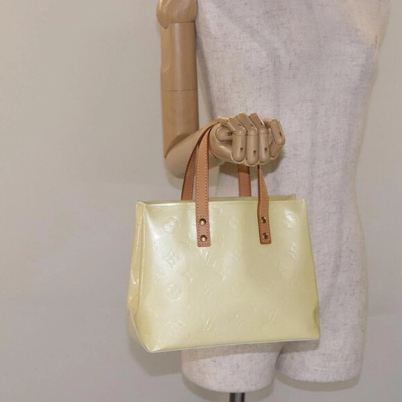 LOUIS VUITTON Monogram Vernis Reade PM Hand Bag Perle M91336 LV Auth 134419 - Picture 1 of 16